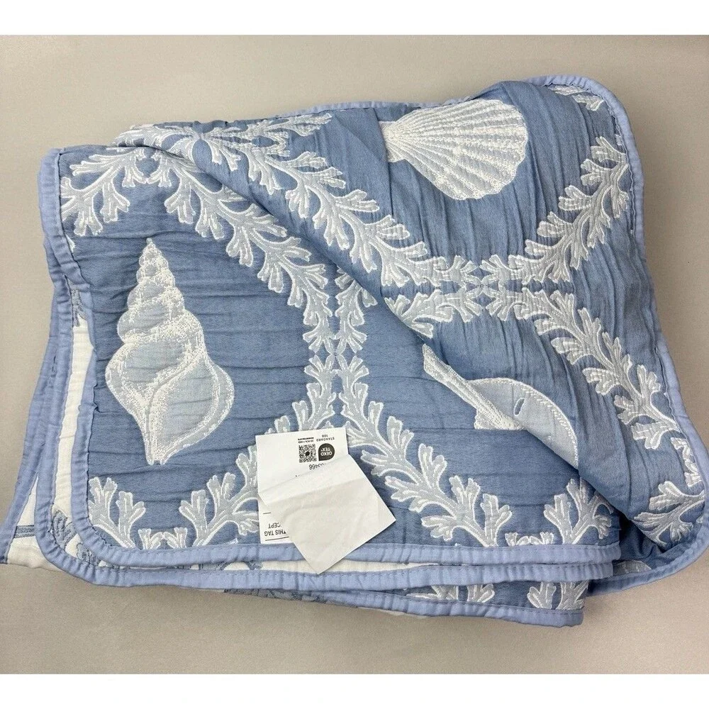 Greenland Home Fashions Laguna Seashells Reversible Matelassé Throw
